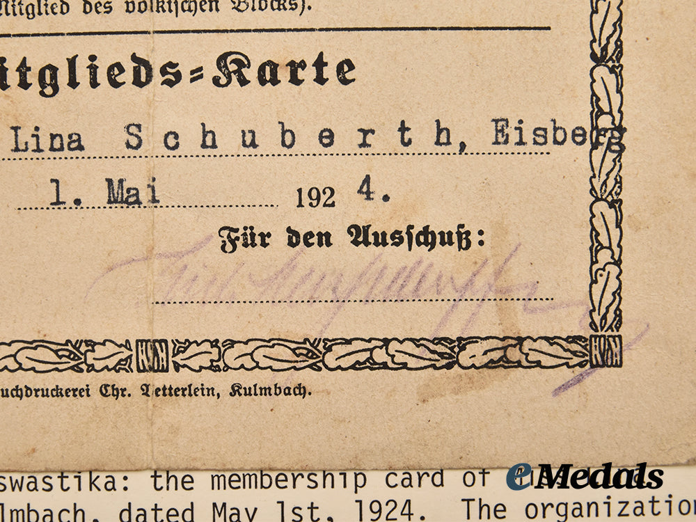 germany,_weimar_republic._a_rare_kulmbach_völkisch_organisation_membership_card_to_lina_schuberth___m_n_c9985