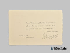 Germany, HJ. A Signed 1937 Christmas Greeting from Reichsjugendführer Baldur von Schirach