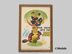 Canada, Commonwealth. "Get Your Teeth into the Job" Reduced Size Poster
