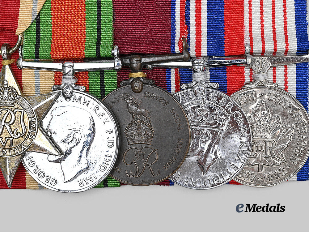 canada,_commonwealth._a_second_war_medal_bar_with_newfoundland_service_medal_to_e._j._hall,_chief_petty_officer2nd_class_e_medals__c7696_3