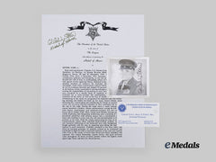 United States. A Signed Photograph of Congressional Medal of Honor Recipient, 1st Marine Division, USMC