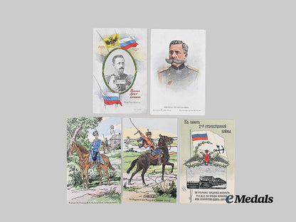 russia,_imperial._a_lot_of_five_postcards_e_medals__e_u24872_2