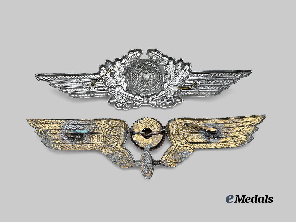germany,_third_reich._a_pair_of_visor_cap_cockades,_luftwaffe_and_reichsbahn_issue_e_medals__g62663_3