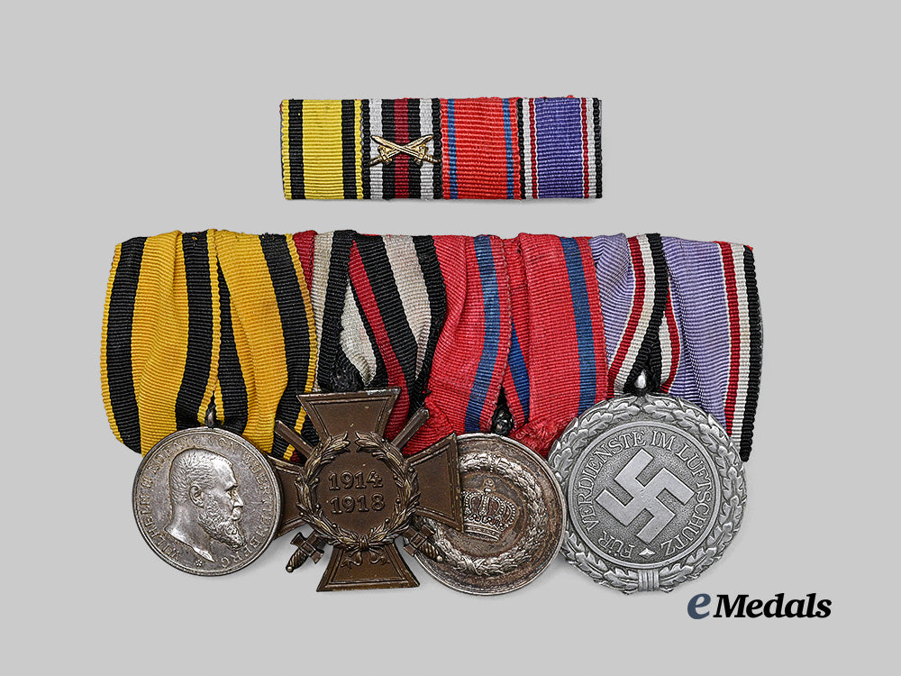 Germany, Third Reich. A Medal Bar for First World War Combat and Air Defence, with Ribbon Bar