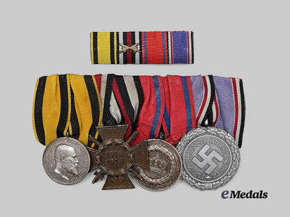 Germany, Third Reich. A Medal Bar for First World War Combat and Air Defence, with Ribbon Bar