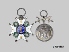 Westphalia, Kingdom; Waldeck, Principality. An Order of St. Philip and the Lion of Limburg, Knight and a Waldeck Order of Merit, IV Class
