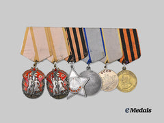 Russia, Soviet Union. A Medal Bar for a Distinguished Second World War Combatant