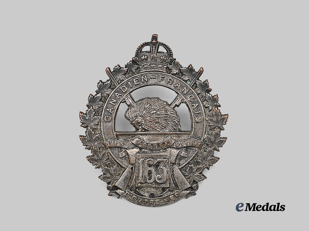 canada,_c_e_f._a163rd_infantry_battalion"_canadiens_français"_cap_badge,_c.1916_e_medals__c7416_2