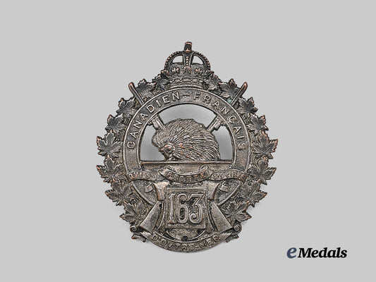 canada,_c_e_f._a163rd_infantry_battalion"_canadiens_français"_cap_badge,_c.1916_e_medals__c7416_2