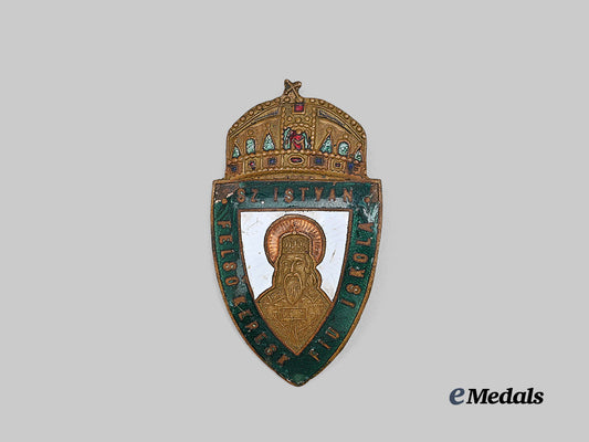 hungary,_kingdom._a_s_z._istvan_secondary_school_cap_badge,_c.1920_e_medals__e_u24890_2