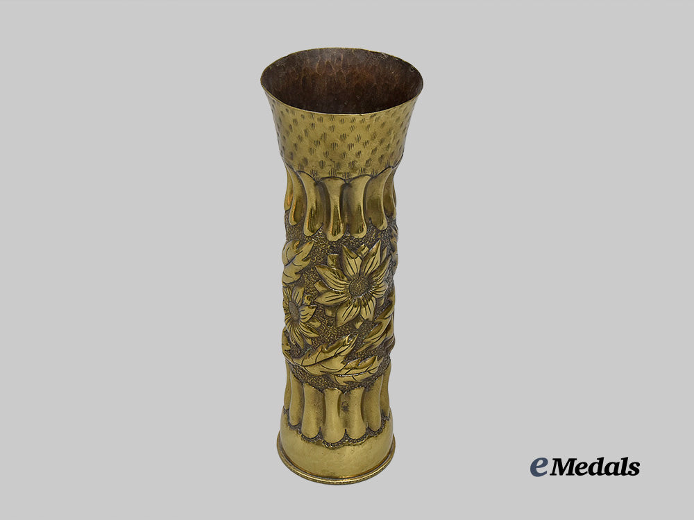 czechoslovakia._a_trench_art_brass_shell_with_sunflowers_e_medals__e_u24144_3