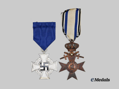 Germany, Imperial; Third Reich. A Pair of Cased Awards for Military and Civil Service