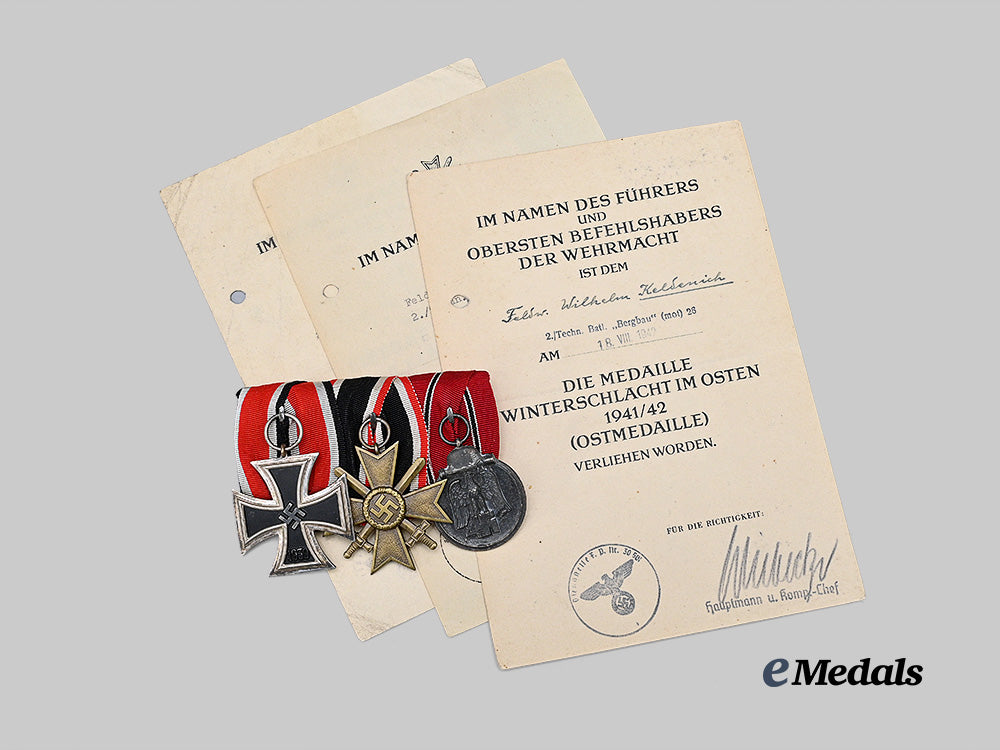 germany,_heer._a_medal_bar_and_award_documents_to_feldwebel_wilhelm_keldenich,_technische_bataillon26(mot)_bergbau_e_medals__g62712_2