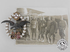 A First War Austrian General Flying Badge 1917-18 & Photo Of Flyers