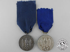 Two Wehrmacht Long Service Medals; Third & Fourth Class