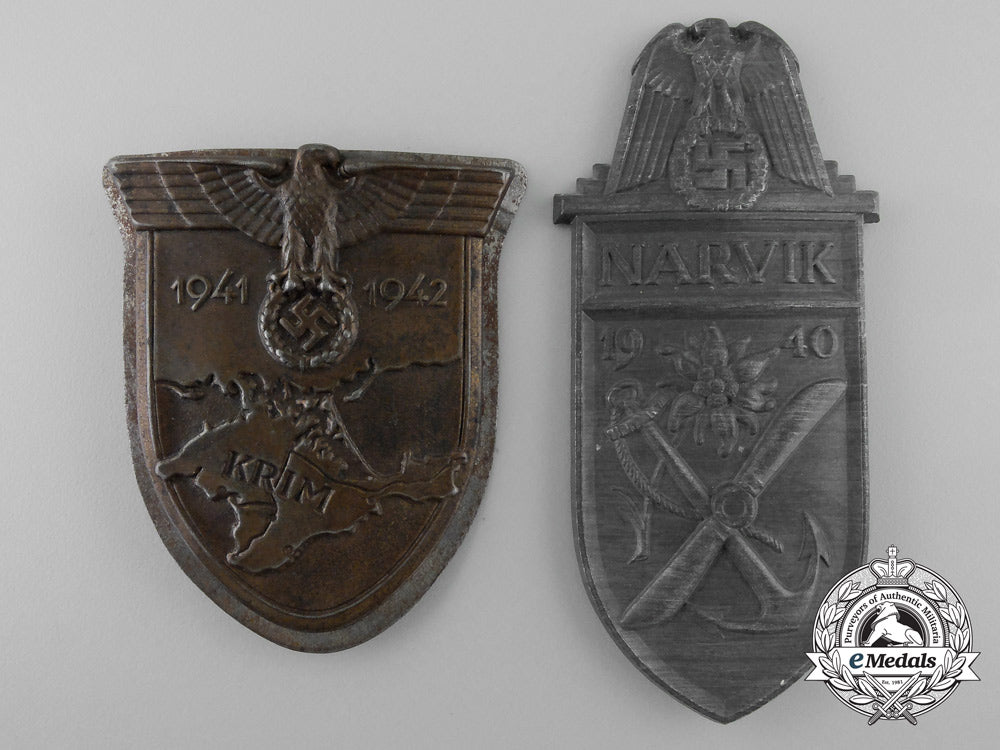 two_second_war_german_campaign_shields;_narvik&_krim_a_0828