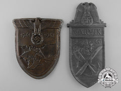 Two Second War German Campaign Shields; Narvik & Krim