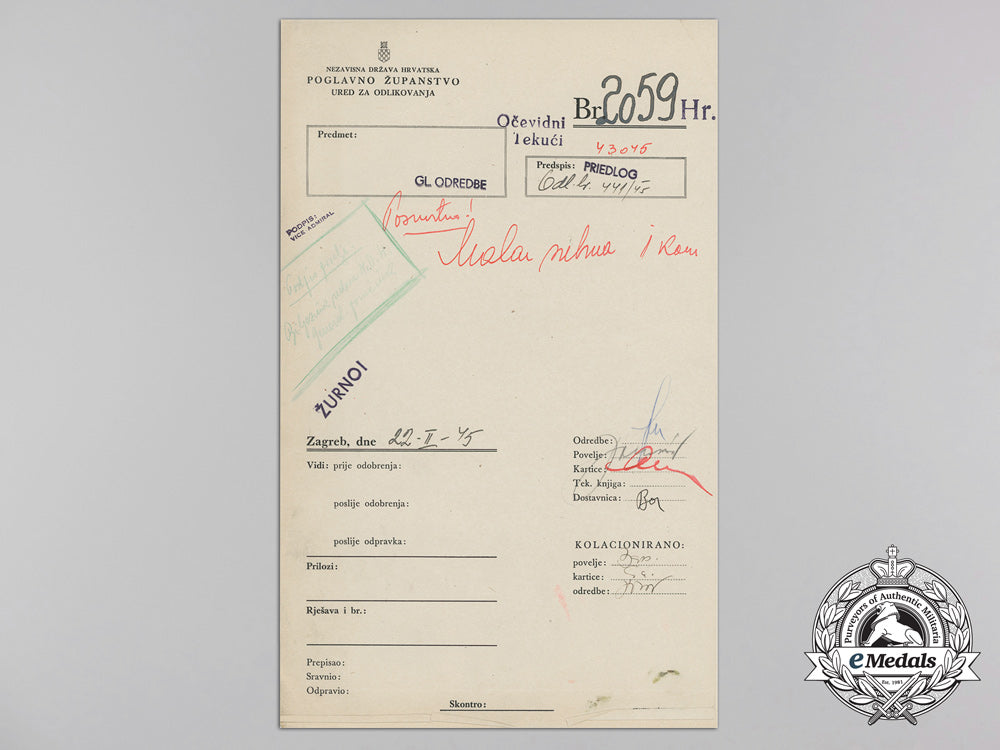 a_croatian_preliminary_award_to_heer_leutnant_with_signature_of_ante_pavelić_a_1770