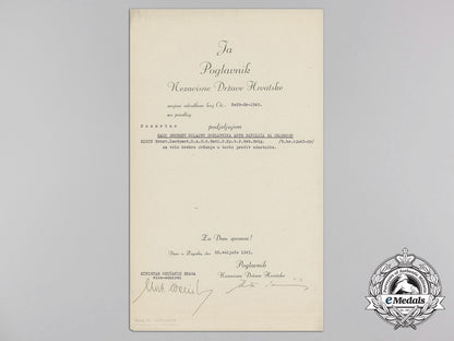 a_croatian_preliminary_award_to_heer_leutnant_with_signature_of_ante_pavelić_a_1776