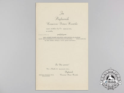 a_croatian_preliminary_award_to_heer_leutnant_with_signature_of_ante_pavelić_a_1780