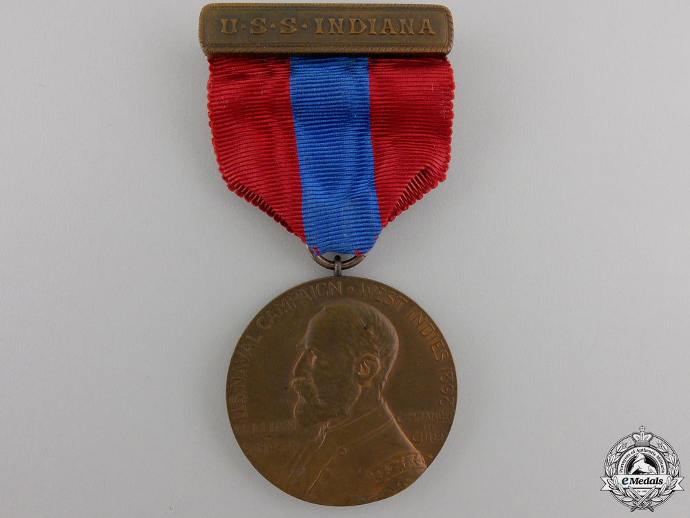 united_states._a1898_naval_west_indies_campaign_medal_to_uss_indiana_a_1898_naval_wes_55774ebf12442
