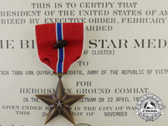 A Bronze Star To Captain Van Quynh; Vietnamese Army With Documents