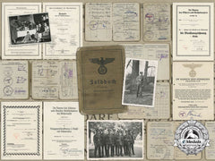 A Soldbuch & Documents To The 1St Battery Of The 34Th Regiment In France