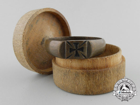 a_first_war_iron_cross_ring_with_wooden_case_a_2511