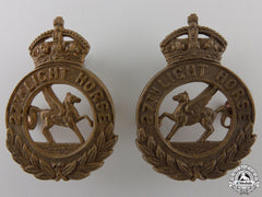 A 27Th Light Horse Saskatchewan Militia Collar Badge Pair