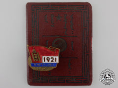 Mongolia. A Partisan Badge 1921 With Award Document