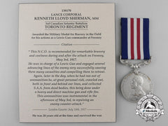 A Canadian Military Medal For Lewis Gun Action At Fresnoy 1917
