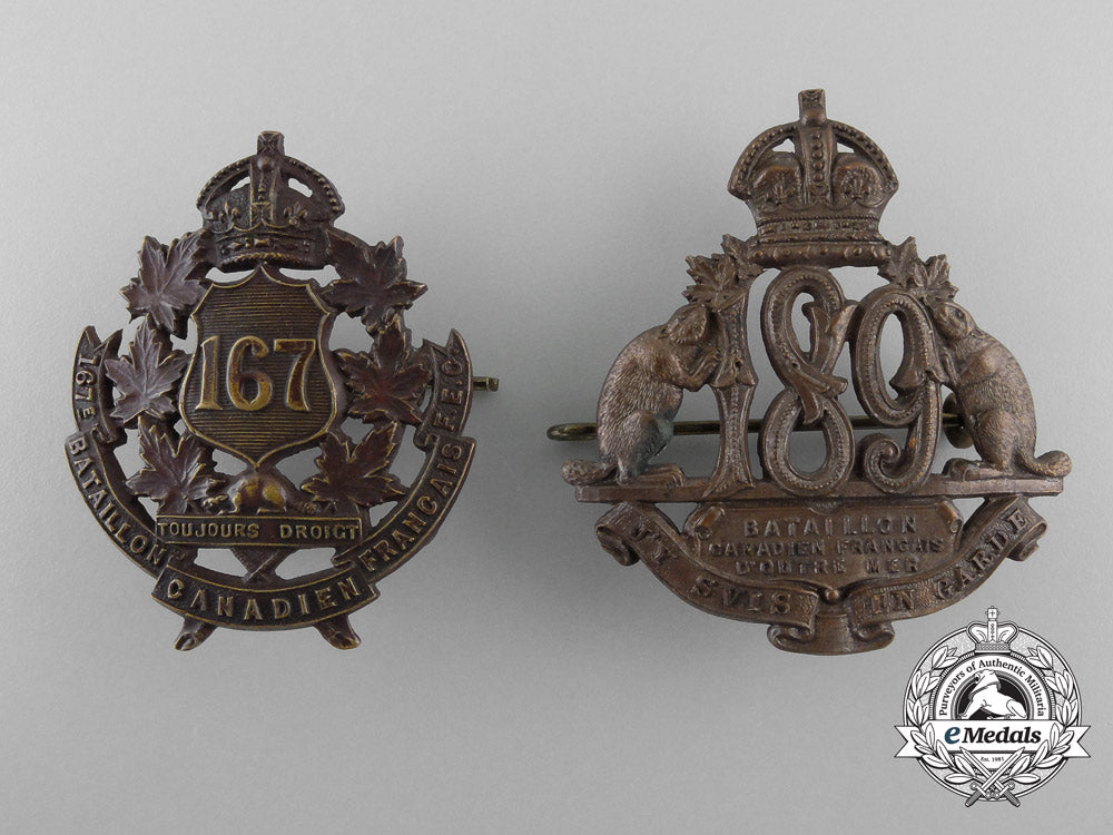 two_first_war_french_canadian_battalion_cap_badges_a_3172