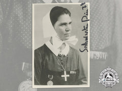A Rare Blood Order Recipient Signed Photograph Of Eleonore Baur (Sister Pia)
