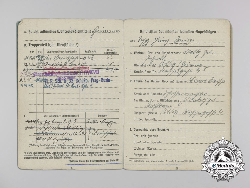 a_luftwaffe_flak_document_group;_wurzen13_th_regiment_a_3380
