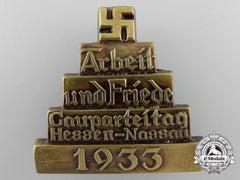A 1933 Hesse-Nassau District Labour And Peace Party Convention Tinnie