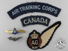 Five Second War Royal Canadian Air Force Insignia & Badges