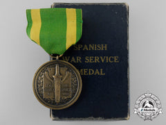 An American Army Spanish War Service Medal With Box Of Issue