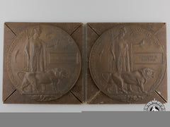 Two Memorial Plaques To The Sheppard Brothers: Leslie Sheppard, M.m. And Kenneth Sheppard