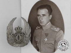 Romania, Kingdom. A Photograph Of Artur Kirasic & His Observer's Badge