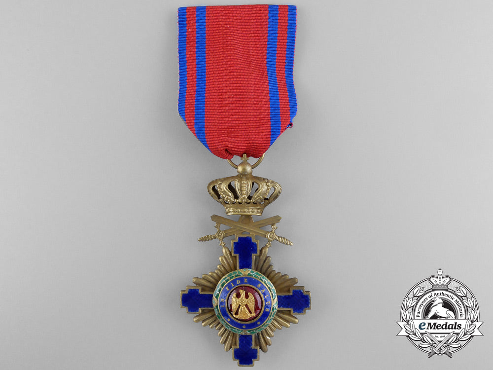 an_order_of_the_star_of_romania,_knight_with_crossed_swords;_type_i(1877-1932)_a_7239