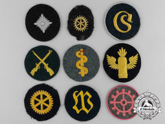 Three Kriegsmarine And Six Army (Heer) Trade And Proficiency Badges