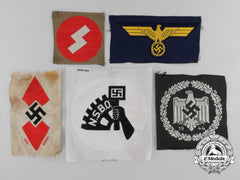 Five Second War Period German Cloth Insignia