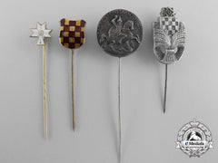 Four Second War Croatian Stickpins