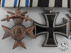A First War Bavarian & Iron Cross Medal Bar; H.r.wilm