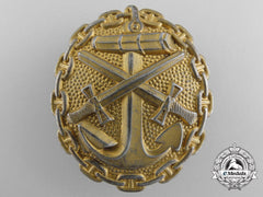 A First War German Naval Wound Badge; Gold Grade