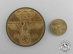 An Unusual 1936 German Olympic Medal Prototype With Miniature