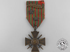 A First War French War Cross 1914-1918 With Palm And Stars