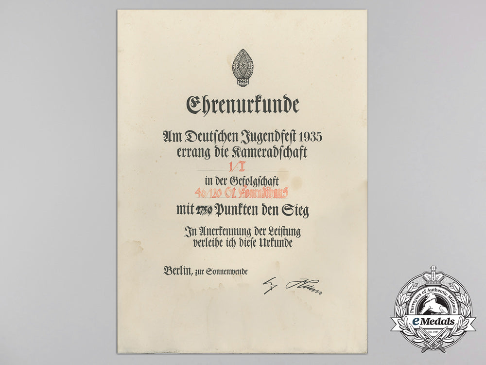 a_german_youth_festival_honourary_award_certificate1935_a_8915