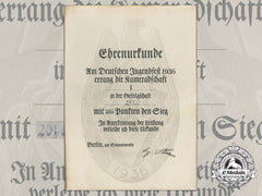 A German Youth Festival Honourary Award Certificate 1936
