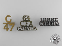 Three First War Canadian Shoulder Insignia